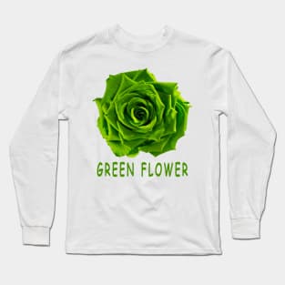 Green Flower Long Sleeve T-Shirt